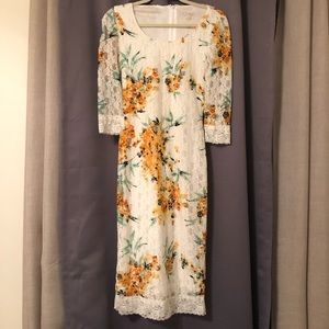 Eva Mendez for Ny & Co floral 3/4 len sleeve dress